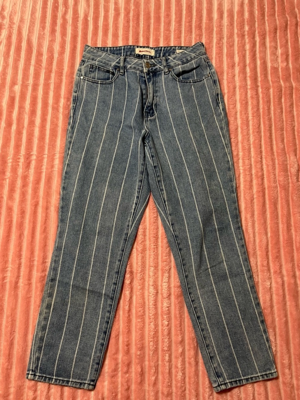PacSun Blue Pinstripe Mom Jeans